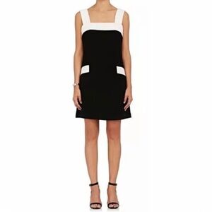 New! Lisa Perry Black and White Colorblock Square Neck Sheath Dress Size 6